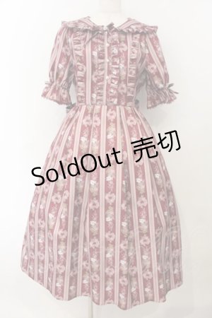 画像: axes femme kawaii / RosyBear柄ワンピース  ワイン O-26-01-17-018-AX-OP-IG-OS