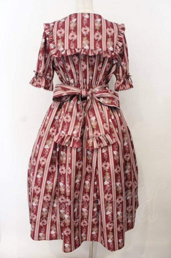 画像4: axes femme kawaii / RosyBear柄ワンピース  ワイン O-26-01-17-018-AX-OP-IG-OS (4)