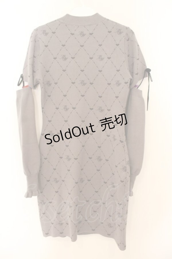 画像4: HONEY・MEW / アームカバー付きMWモノグラムワンピース F グレー O-26-01-19-028-PU-OP-OW-OS (4)