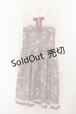 画像: axes femme POETIQUE / ホリデーチェック柄ワンピース M ワイン O-26-01-19-039-AX-OP-OW-OS