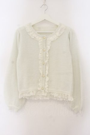 画像: axes femme POETIQUE / ラメシャギーフリルニットカーディガン M キナリ O-26-01-19-041-AX-TO-OW-OS