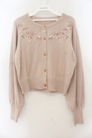 画像: axes femme / フラワーガーデン刺繍カーディガン F ピンク O-26-01-19-042-AX-TO-OW-OS
