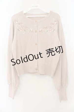 画像: axes femme / フラワーガーデン刺繍カーディガン F ピンク O-26-01-19-042-AX-TO-OW-OS