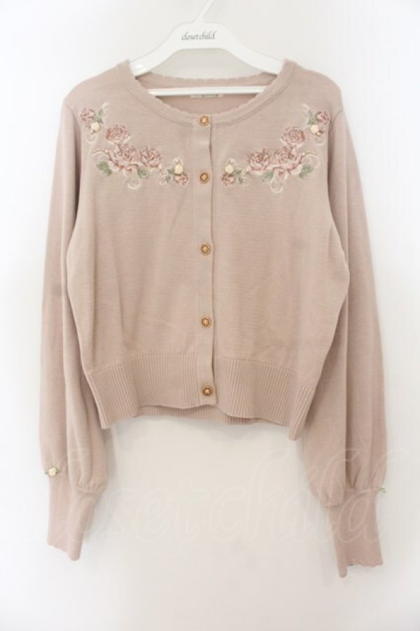 画像1: axes femme / フラワーガーデン刺繍カーディガン F ピンク O-26-01-19-042-AX-TO-OW-OS (1)