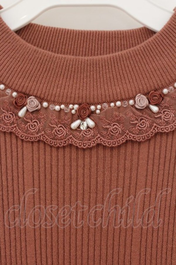 画像2: axes femme / 【パーソナルカラー】ニット F アプリコットピンク O-26-01-19-044-AX-TO-OW-OS (2)