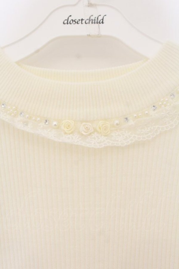 画像2: axes femme / 薔薇モチーフボトルネックプルオーバー M キナリ O-26-01-19-048-AX-TO-OW-OS (2)