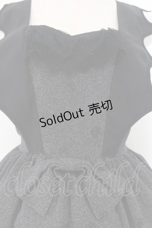 画像2: ALICE and the PIRATES / 悪魔猫と終末の砂時計柄ジャンパースカートI  クロ O-26-01-19-005-PA-OP-OW-OS (2)