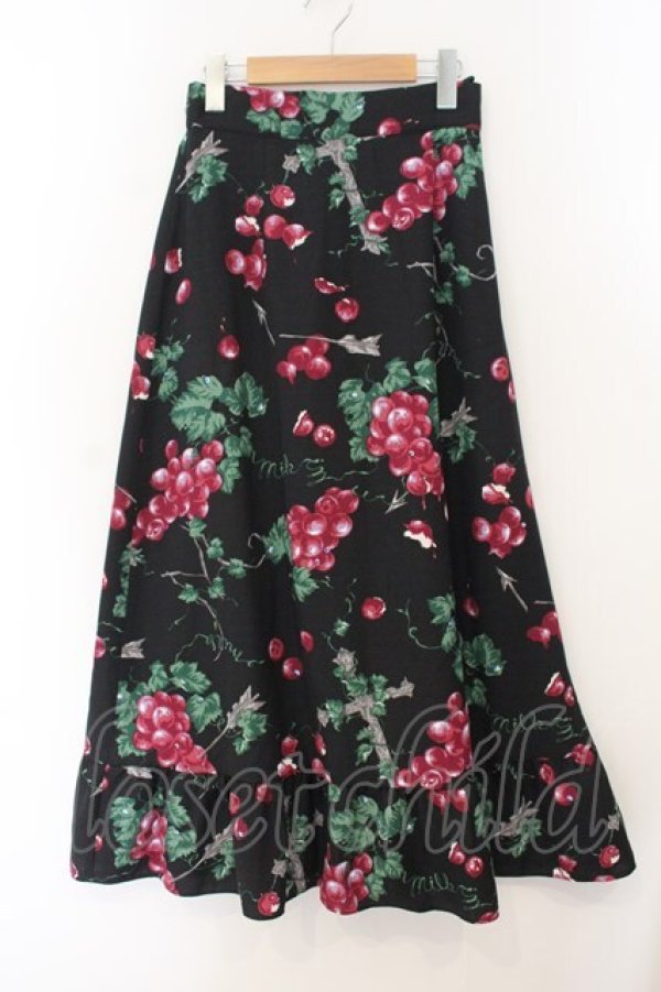 画像1: MILK / ぶどうの神話マキシスカート  ブラック O-26-01-19-051-ML-SK-OW-OS (1)