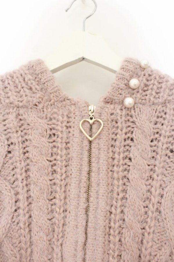 画像2: LIZ LISA / パールリボンケーブルパーカー  ピンク O-26-01-19-054-LO-TO-OW-OS (2)