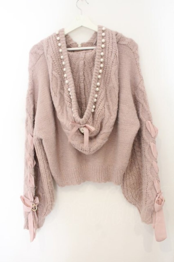 画像5: LIZ LISA / パールリボンケーブルパーカー  ピンク O-26-01-19-054-LO-TO-OW-OS (5)