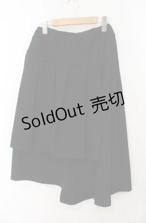 画像: ALGONQUINS / プリーツレイヤーアシメスカート F ブラック O-26-01-19-1006-AL-SK-YM-OS