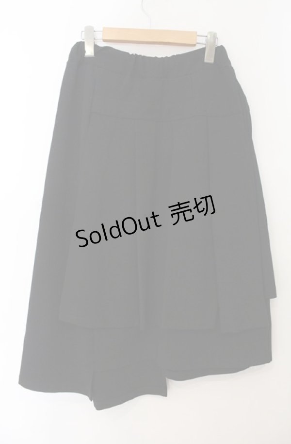 画像3: ALGONQUINS / プリーツレイヤーアシメスカート F ブラック O-26-01-19-1006-AL-SK-YM-OS (3)