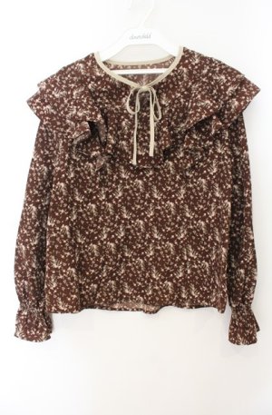 画像: an another angelus / 小花柄ラッフルフリルブラウス  ブラウン O-26-01-19-1008-CA-BL-IG-OS
