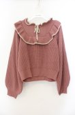 画像1: Fi.n.t / フロントリボン配色フリルニットプルオーバー  ピンクブラウン O-26-01-19-1009-CA-TO-IG-OS (1)