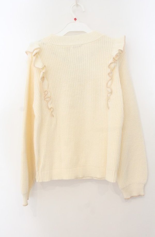 画像3: axes femme / バイカラーフリルニットプルオーバー  アイボリー O-26-01-19-1011-AX-TO-IG-OS (3)