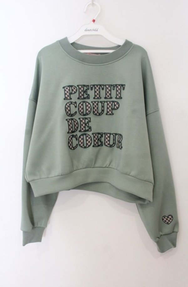 画像1: Fi.n.t / チェック柄パッチワークスウェット  グリーン O-26-01-19-1012-CA-TO-IG-OS (1)