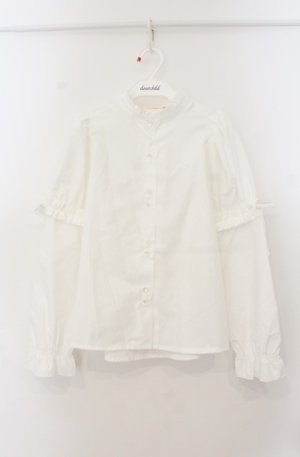 画像: Fi.n.t / フリル使い2wayスリーブブラウス  シロ O-26-01-19-1014-CA-BL-IG-OS