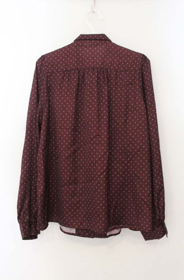 画像2: an another angelus / ドット柄ボウタイブラウス  ワイン O-26-01-19-1018-CA-BL-IG-OS (2)