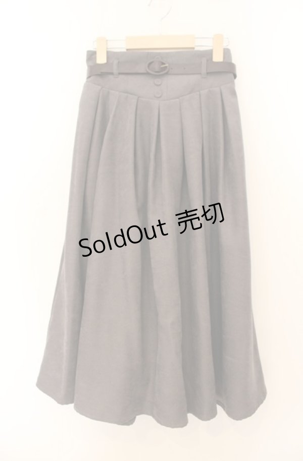 画像1: an another angelus / 合皮ベルト付きタックスカート  グレー O-26-01-19-1020-CA-SK-IG-ZT554 (1)