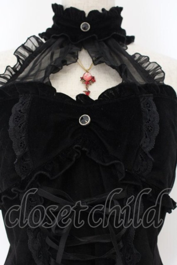 画像2: MARBLE / アクセサリー付き編み上げビスチェ  ブラック O-26-01-19-001-GO-TO-OW-OS (2)