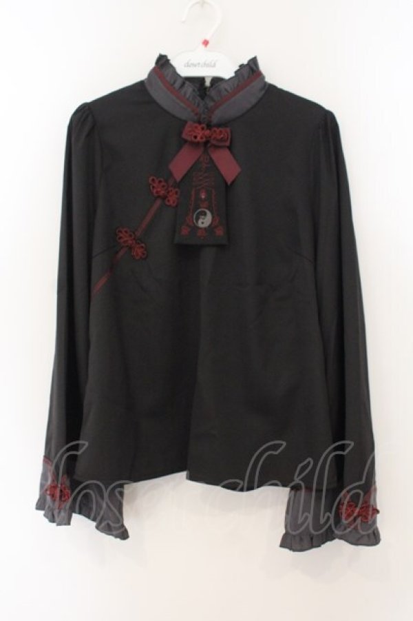 画像1: Amavel / キョンシーチャイナブラウス F クロ O-26-01-19-056-CA-BL-OW-OS (1)