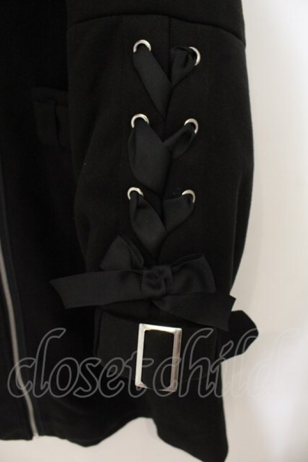 画像2: Dear My Love / フロントジップレースアップチェスターコート M クロ O-26-01-19-057-EL-CO-OW-OS (2)