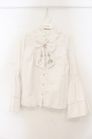 画像: Amavel / Lunar Phase スタンドリボンブラウス F シロ O-26-01-19-058-CA-BL-OW-OS