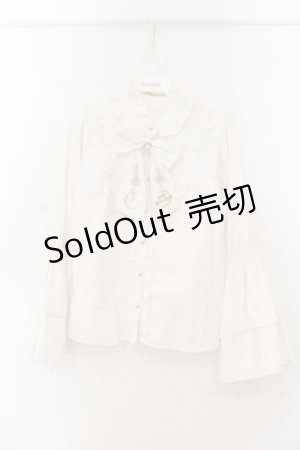 画像: Amavel / Lunar Phase スタンドリボンブラウス F シロ O-26-01-19-058-CA-BL-OW-OS