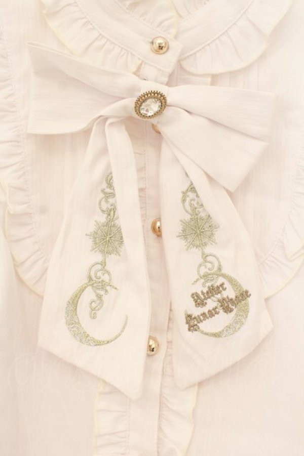 画像2: Amavel / Lunar Phase スタンドリボンブラウス F シロ O-26-01-19-058-CA-BL-OW-OS (2)