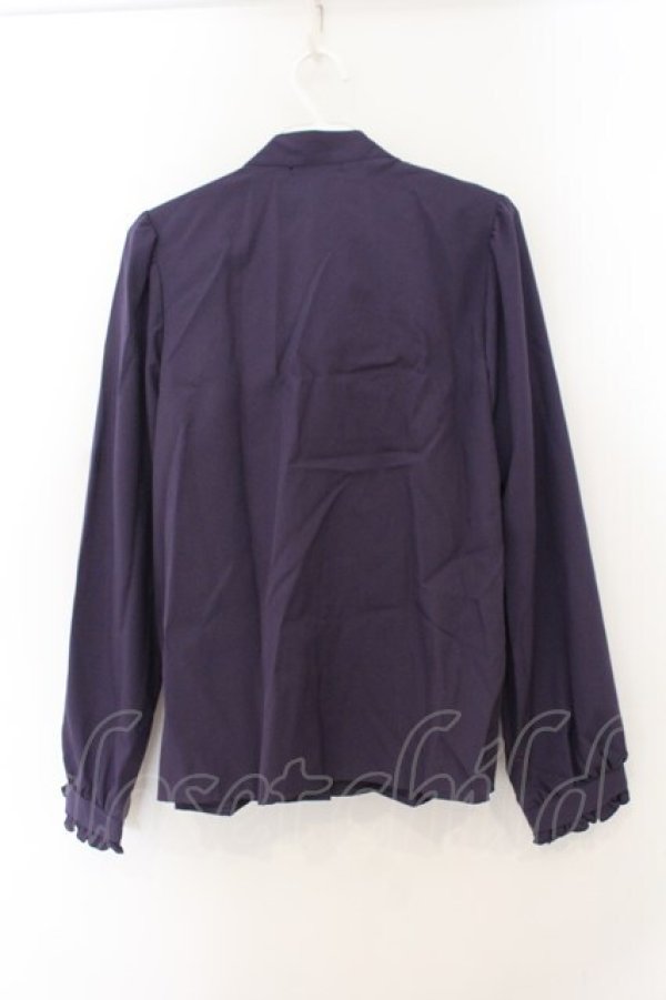 画像3: NOEMIE / ゴシック刺繍ボウタイフリルブラウス M パープル O-26-01-19-060-LO-BL-OW-OS (3)