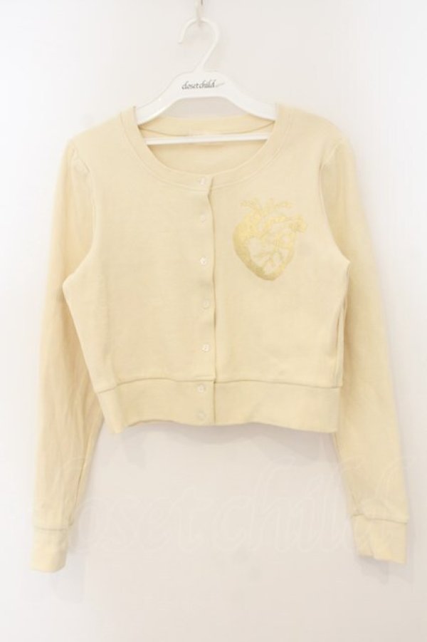 画像1: pays des fees  / 心臓カーディガン  アイボリー O-26-01-19-069-PU-TO-IG-OS (1)