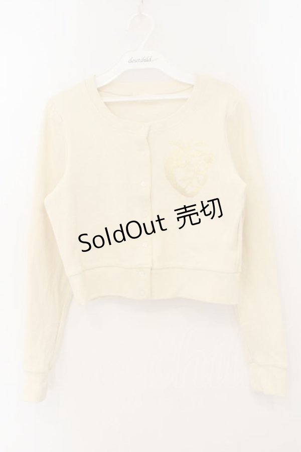 画像1: pays des fees  / 心臓カーディガン  アイボリー O-26-01-19-069-PU-TO-IG-OS (1)