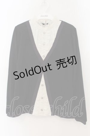 画像: axes femme / カーデレイヤード風PO  クロ×オフ×パープル O-26-01-19-070-AX-TO-IG-OS