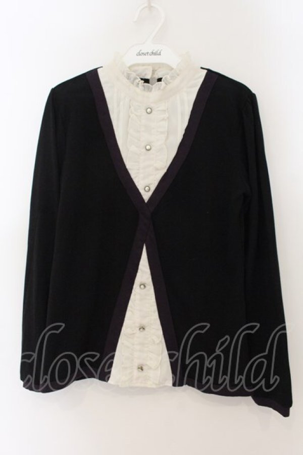 画像1: axes femme / カーデレイヤード風PO  クロ×オフ×パープル O-26-01-19-070-AX-TO-IG-OS (1)