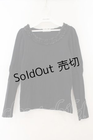 画像: Emily Temple cute / ラメフリルカットソー  クロ O-26-01-19-072-ET-TO-IG-ZT539