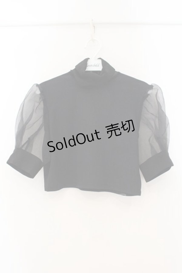 画像1: pays des fees  / forest maiden 背中あきカットソー  ブラック O-26-01-19-074-PU-TO-IG-OS (1)