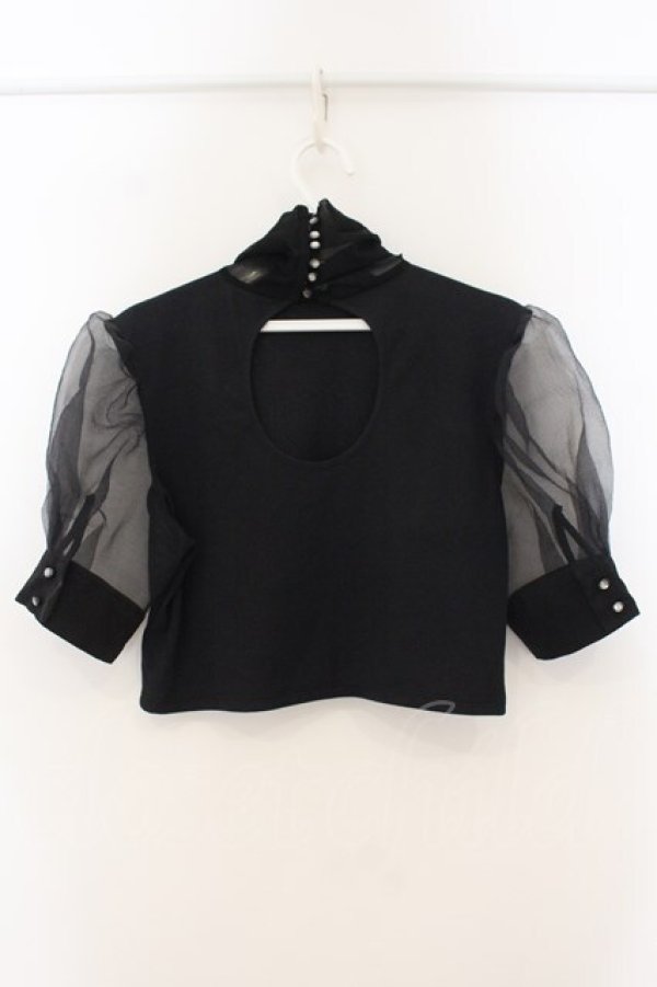 画像2: pays des fees  / forest maiden 背中あきカットソー  ブラック O-26-01-19-074-PU-TO-IG-OS (2)