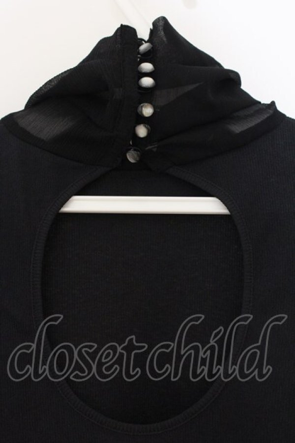 画像4: pays des fees  / forest maiden 背中あきカットソー  ブラック O-26-01-19-074-PU-TO-IG-OS (4)