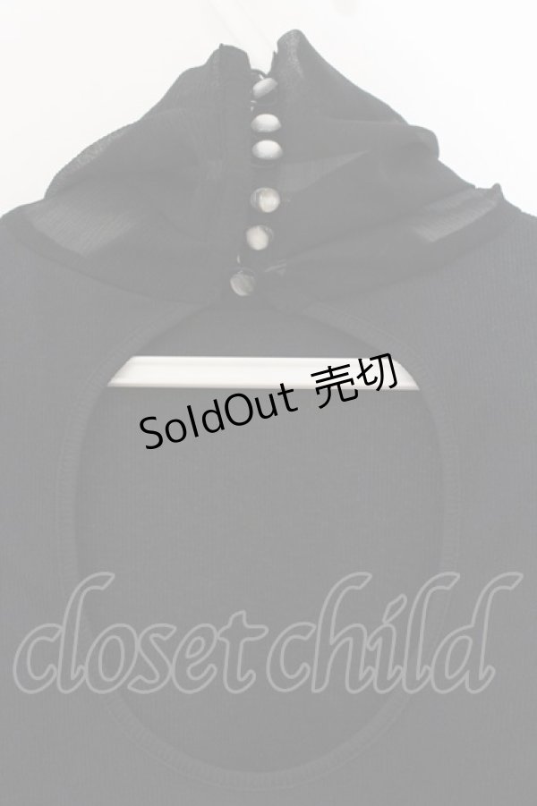 画像4: pays des fees  / forest maiden 背中あきカットソー  ブラック O-26-01-19-074-PU-TO-IG-OS (4)