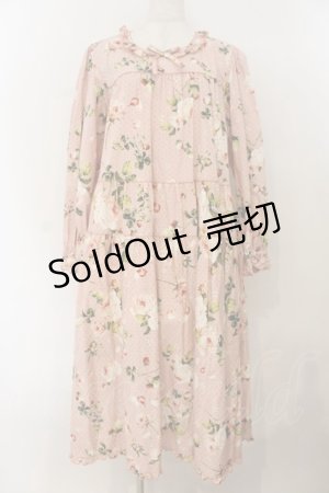 画像: PINK HOUSE / Berry Roseプリントミディワンピース  ピンク O-26-01-19-012-LO-OP-OW-OS
