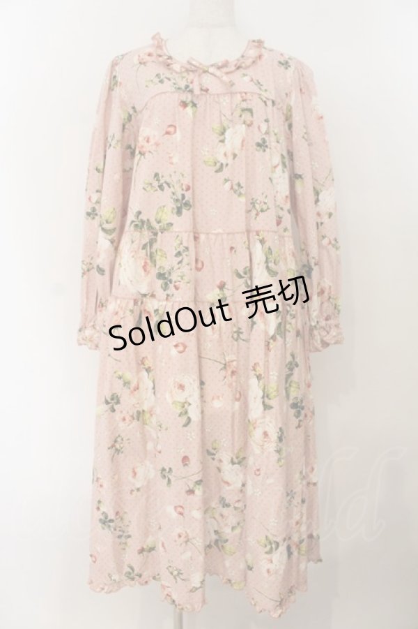 画像1: PINK HOUSE / Berry Roseプリントミディワンピース  ピンク O-26-01-19-012-LO-OP-OW-OS (1)