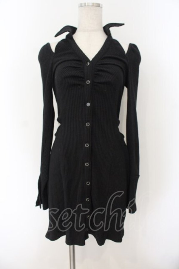 画像1: EATME / オープンカラーワンピース F クロ O-26-01-19-002-LO-OP-OW-OS (1)