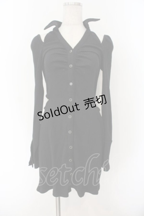 画像1: EATME / オープンカラーワンピース F クロ O-26-01-19-002-LO-OP-OW-ZT539 (1)