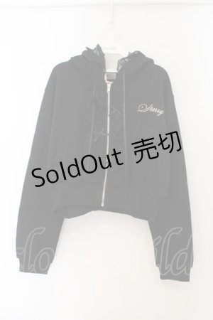 画像: Starry by lillilly / フリルレースパーカー F クロ O-26-01-19-015-PU-TO-OW-OS