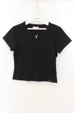 画像: lilLilly / チャーム付きTシャツ F クロ O-26-01-19-017-LO-TO-OW-ZT539