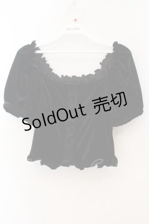画像: lilLilly / ベロアパフブラウス F クロ O-26-01-19-025-LO-TO-OW-OS