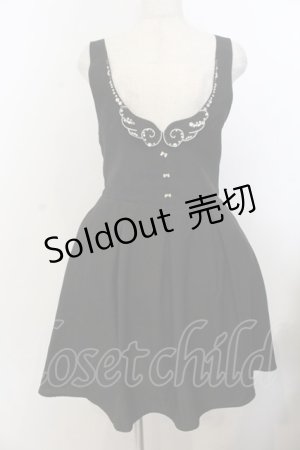 画像: Secret Honey / 羽ビジュー吊りスカート 8 クロ O-26-01-20-036-CA-SK-IG-OS