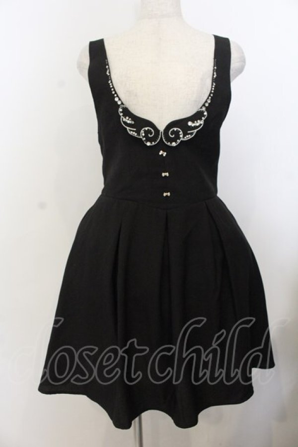 画像1: Secret Honey / 羽ビジュー吊りスカート 8 クロ O-26-01-20-036-CA-SK-IG-OS (1)