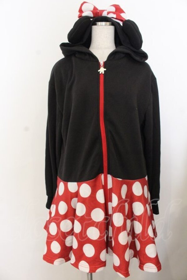 画像1: Secret Honey / ドットフレアパーカー  クロ×アカ×シロO-26-01-20-039-CA-OP-IG-ZT593 (1)