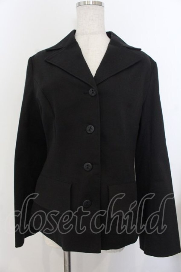 画像1: MIHO MATSUDA / ボタン配色ジャケット M ブラック O-26-01-20-005-GO-JA-OW-OS (1)